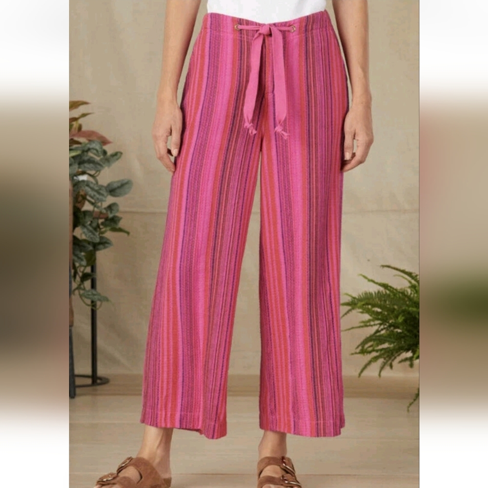 Sundance Pink “Hana Striped Pants” Size XL
